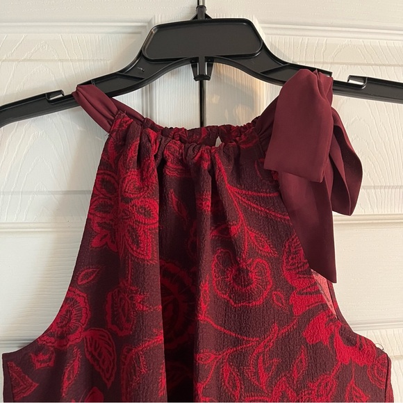 VINCE CAMUTO “Desert Summer” Paisley Print Halter Blouse in Cranberry Size Small - Picture 8 of 12